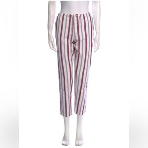 Zadig & Voltaire - Red and White Striped Straight Leg Crop Pant - size 38 Medium